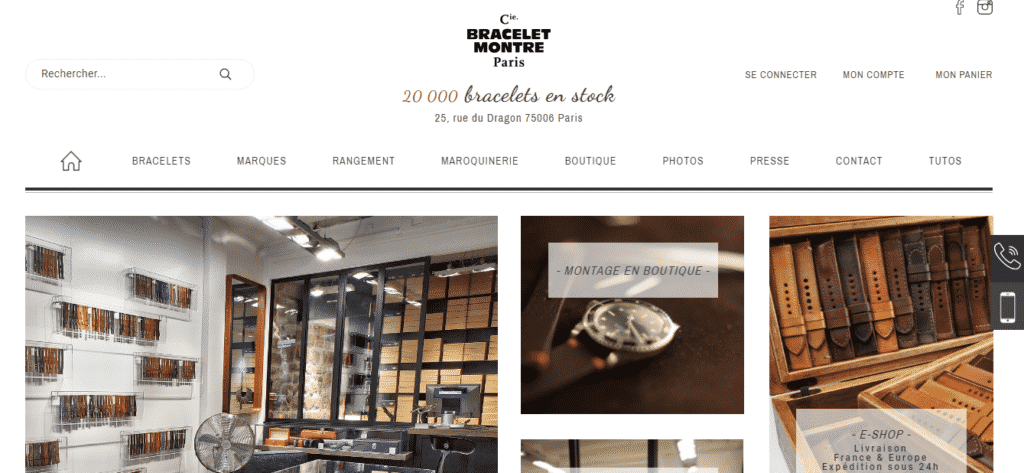 exemples inspirants de boutiques en ligne wix cie bracelet montre