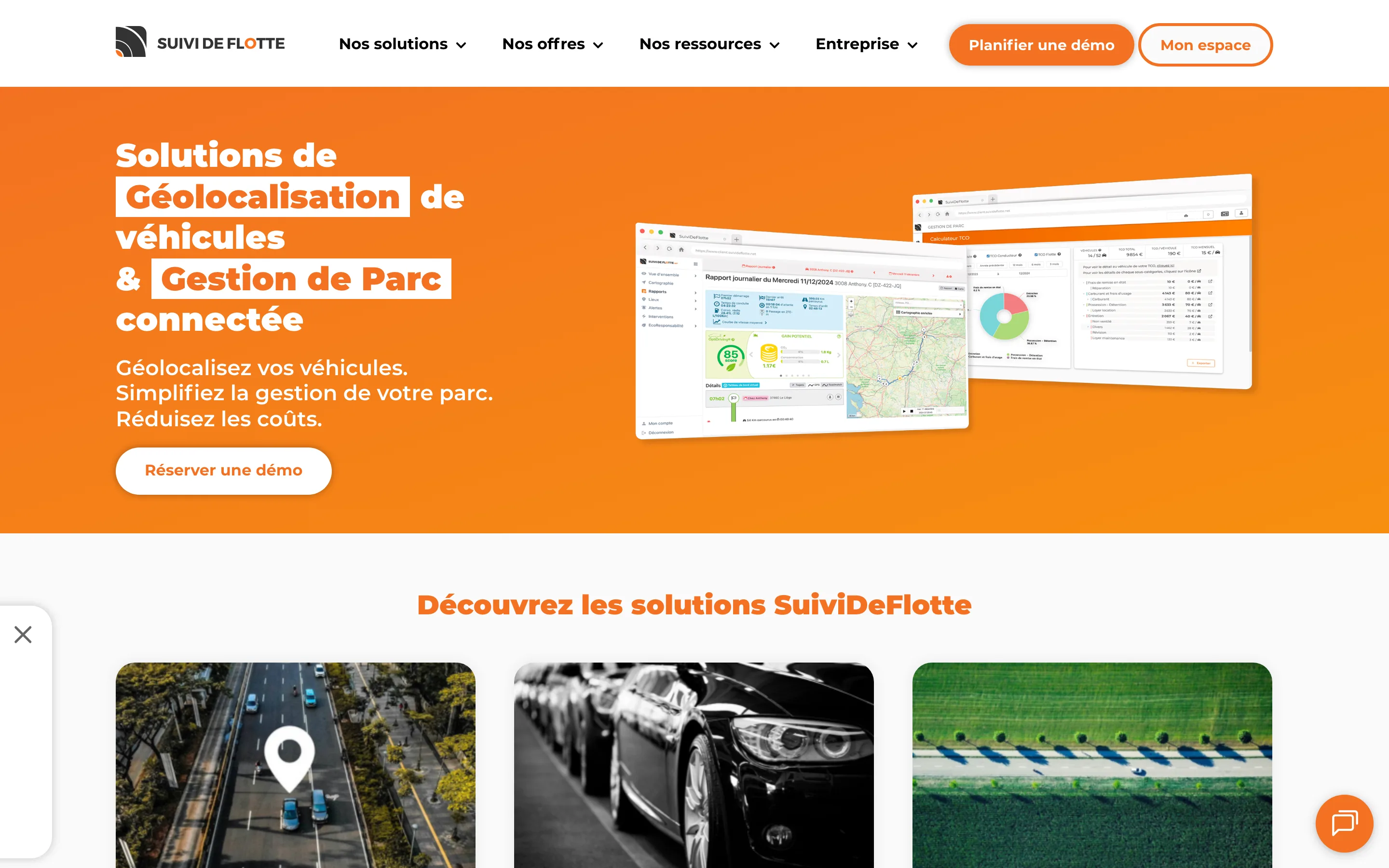 Page d'accueil SuiviDeFlotte relevée en juillet 2026