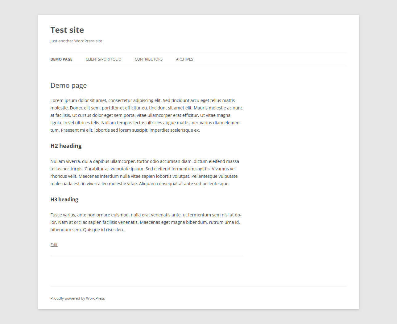 templates wordpress test site 2