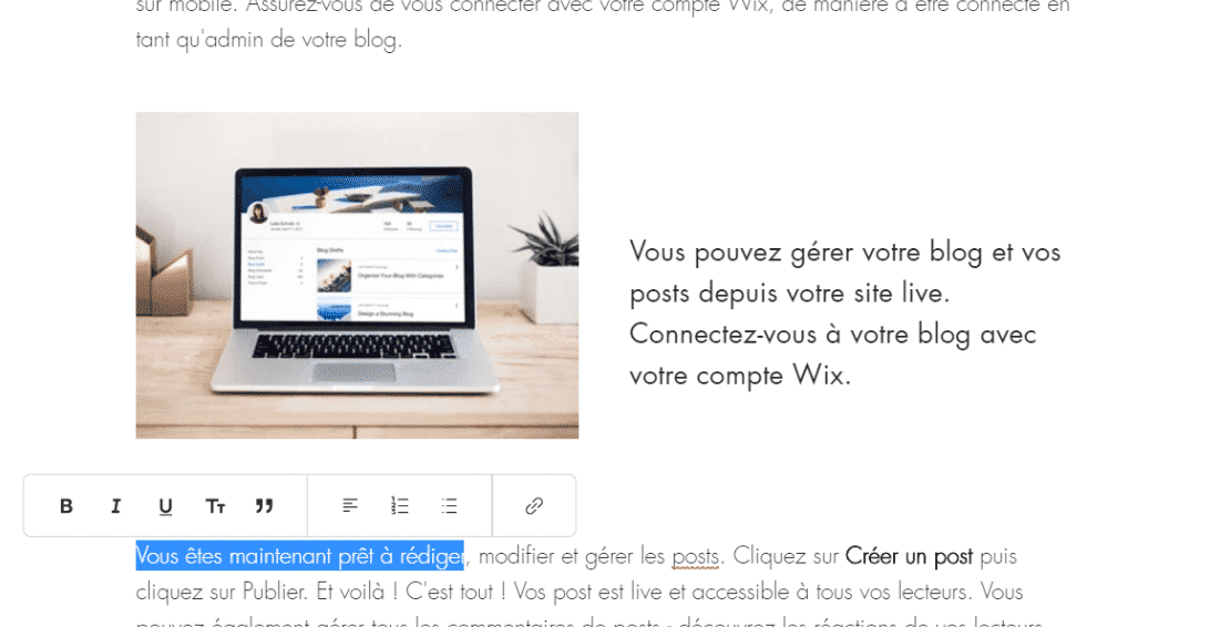 wix blog editeur