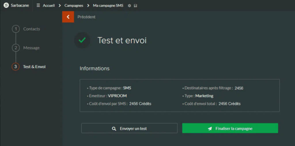Service de SMS Marketing de Sarbacane