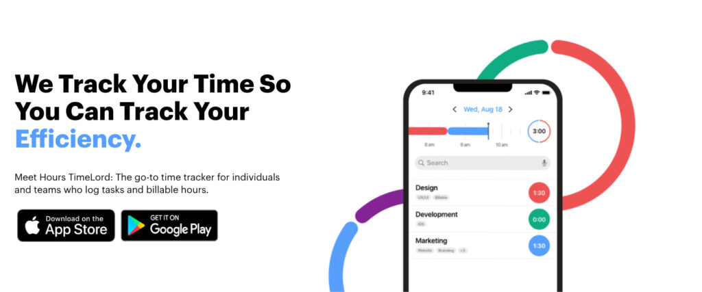 capture écran de l'outil de time tracking hourstimelord