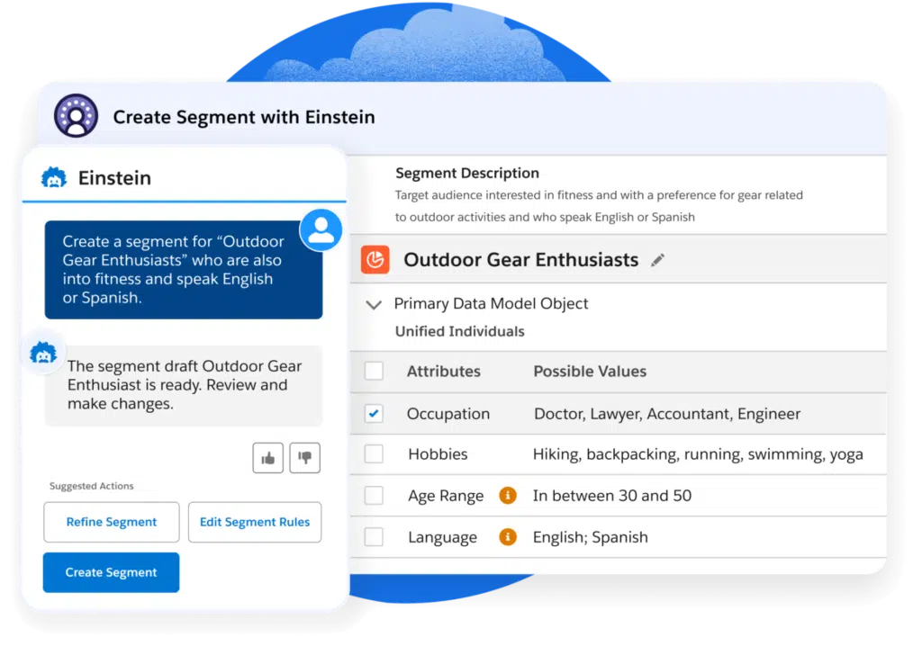 capture écran plateforme Salesforce Marketing Cloud