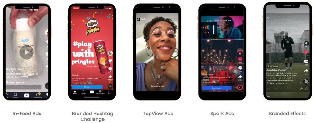 capture écran different format tiktok ads