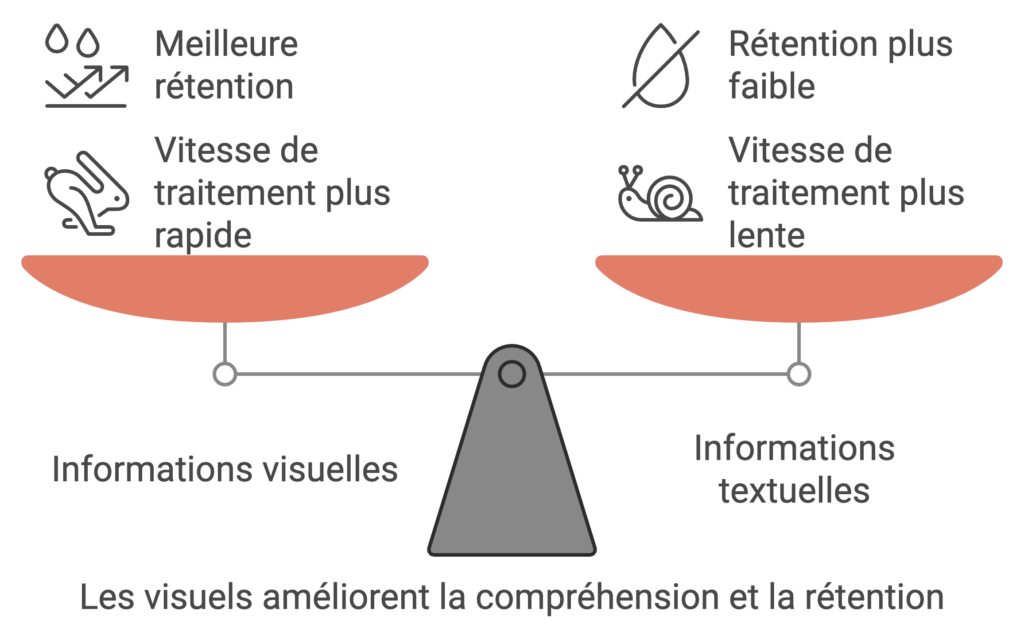 infographie informations visuelles vs textuelles